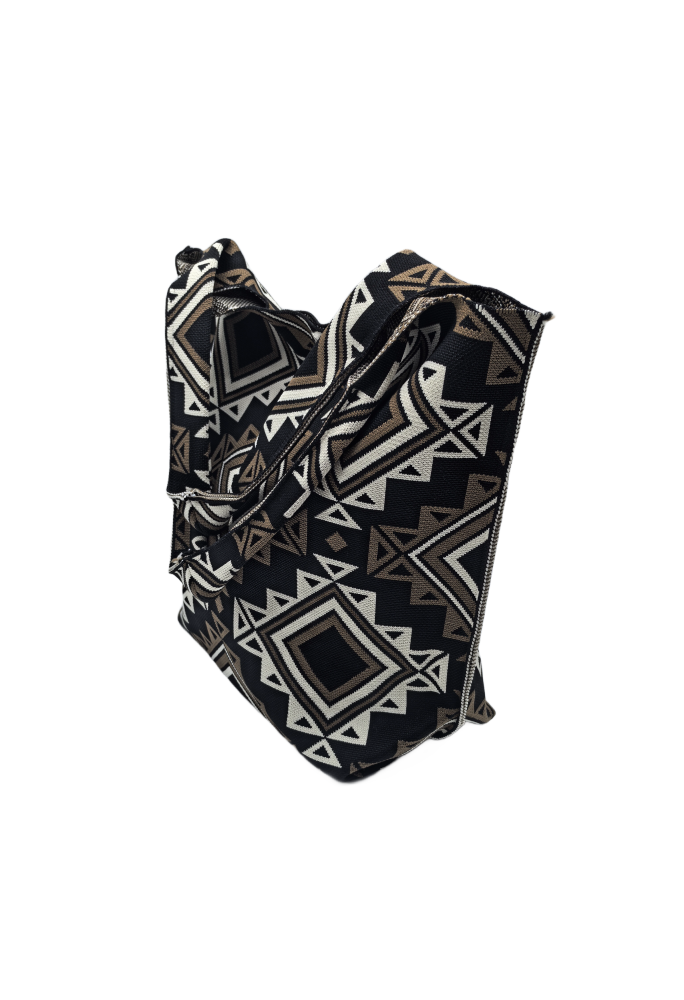 Geometric Pattern Knitted Shoulder HandBag For Women Tote Bag Shopping Bag