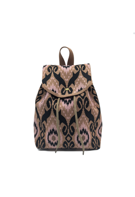 Brown Bohemian Knit Backpack For Women Casual Shoulder Bag