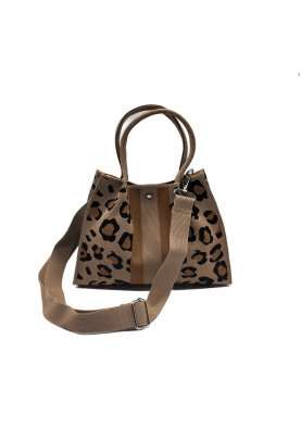Brown Leopard Print Knitted Shoulder HandBag For Women Tote Bag Shopping Bag
