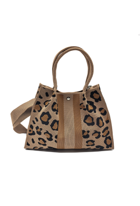 Brown Leopard Print Knitted Shoulder HandBag For Women Tote Bag Shopping Bag