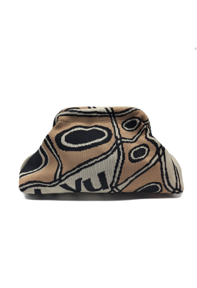 Woven Clutch Purses For Woman,Knitted Geometric Pattern Dumpling Bag