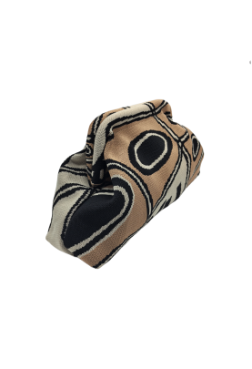 Woven Clutch Purses For Woman,Knitted Geometric Pattern Dumpling Bag