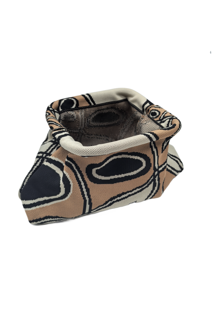 Woven Clutch Purses For Woman,Knitted Geometric Pattern Dumpling Bag