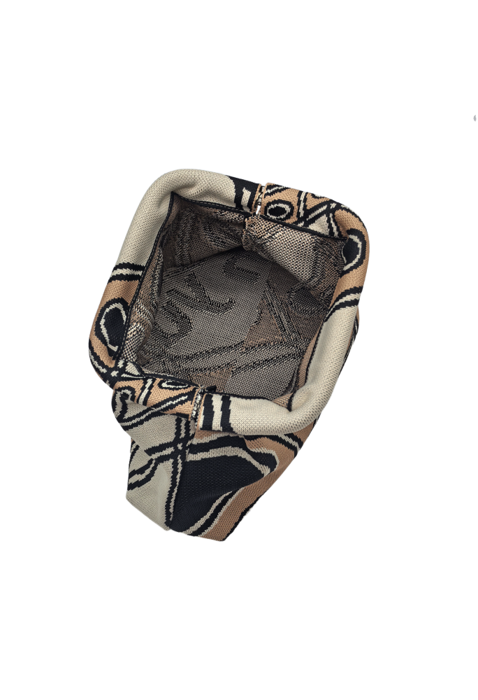 Woven Clutch Purses For Woman,Knitted Geometric Pattern Dumpling Bag