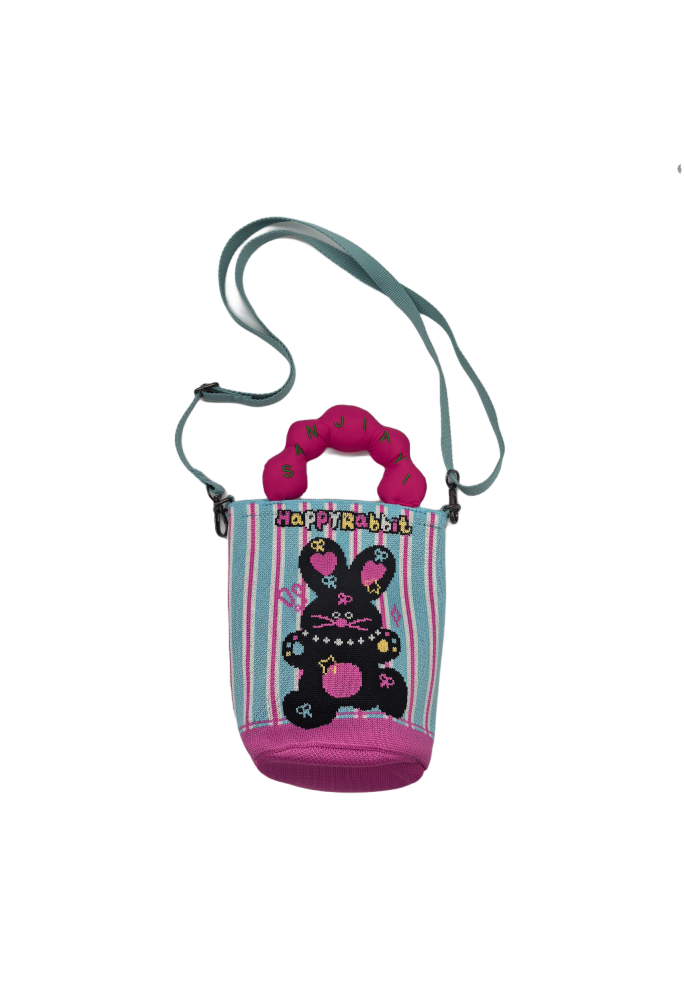 Rabbit Knit Crossbody Phone Bag For Women Casual Fashion Small Shoulder Purse