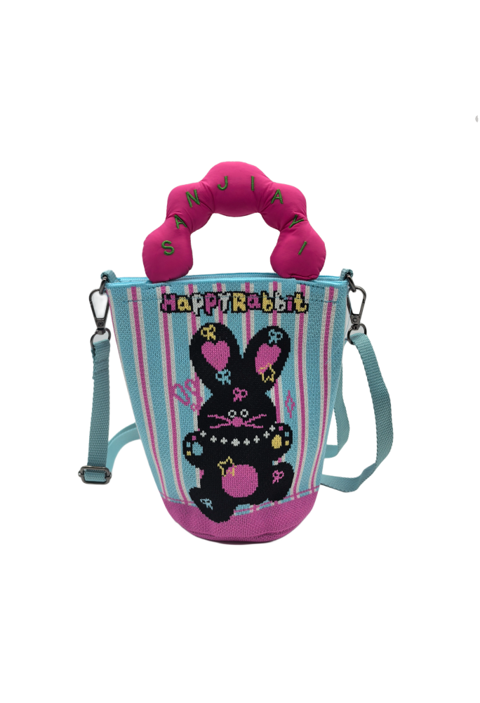 Rabbit Knit Crossbody Phone Bag For Women Casual Fashion Small Shoulder Purse