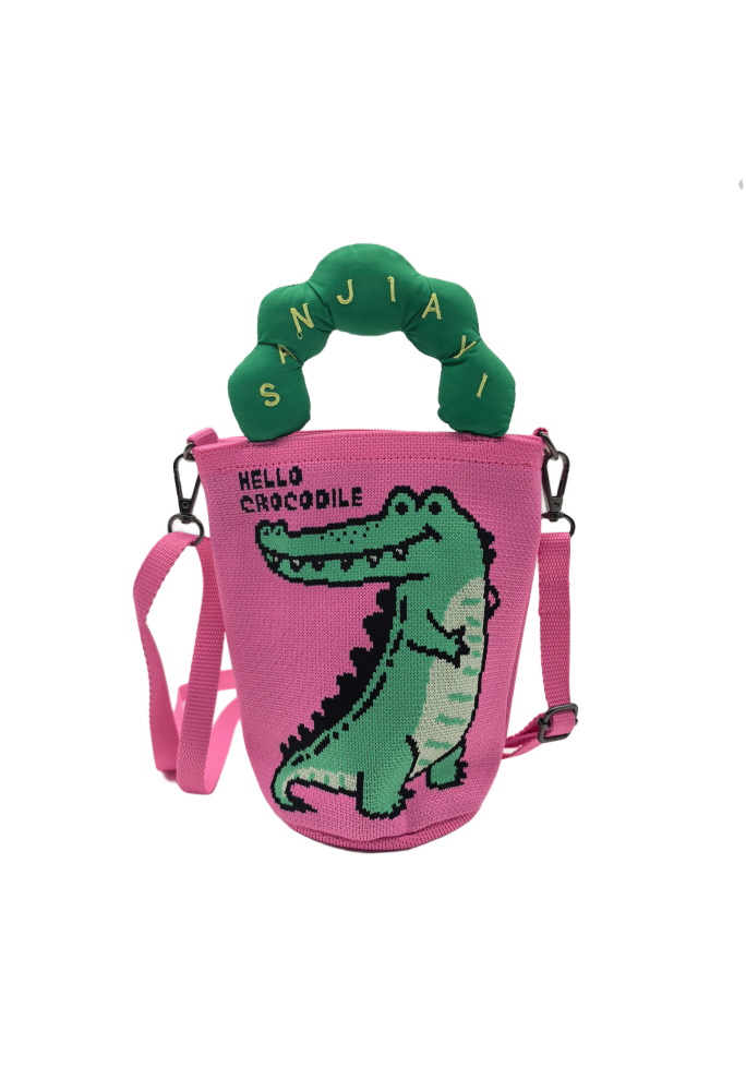 Crocodile Knit Crossbody Phone Bag For Women Casual Fashion Small Shoulder Purse