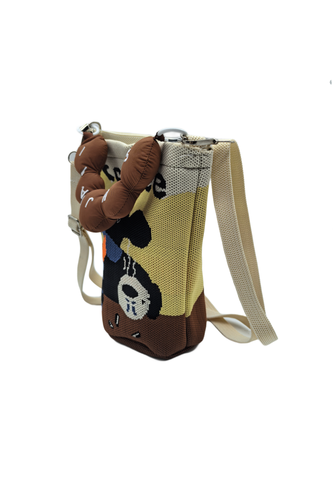 Coffee Time Knit Crossbody Phone Bag For Women Casual Fashion Small Shoulder Purse