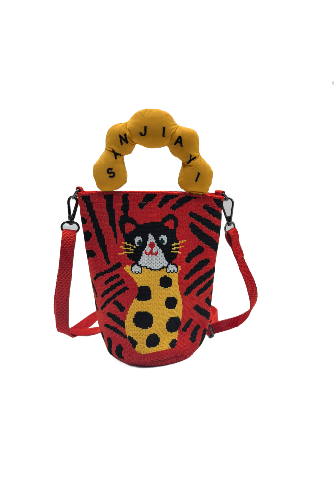 Cute Cat Knit Crossbody Phone Bag For Women Casual Fashion Small Shoulder Purse