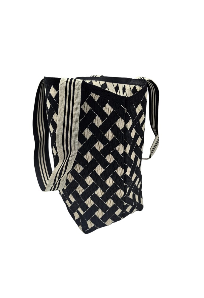 Diamond Pattern Knitted Shoulder HandBag For Women Large Tote Bag Shopping Bag