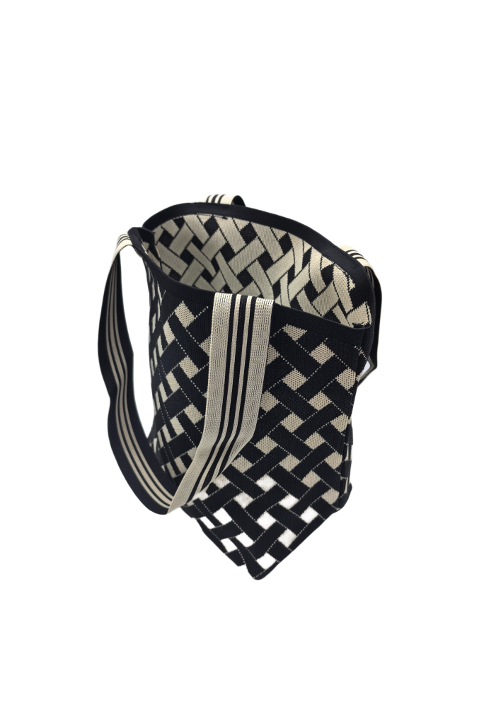 Diamond Pattern Knitted Shoulder HandBag For Women Large Tote Bag Shopping Bag