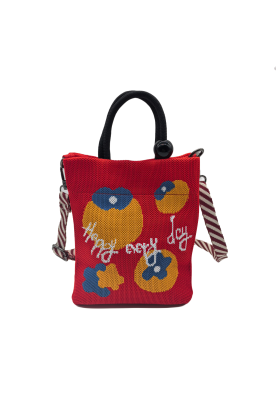 Diospyros Kaki Knit Crossbody Phone Bag For Women Casual Fashion Small Shoulder Purse