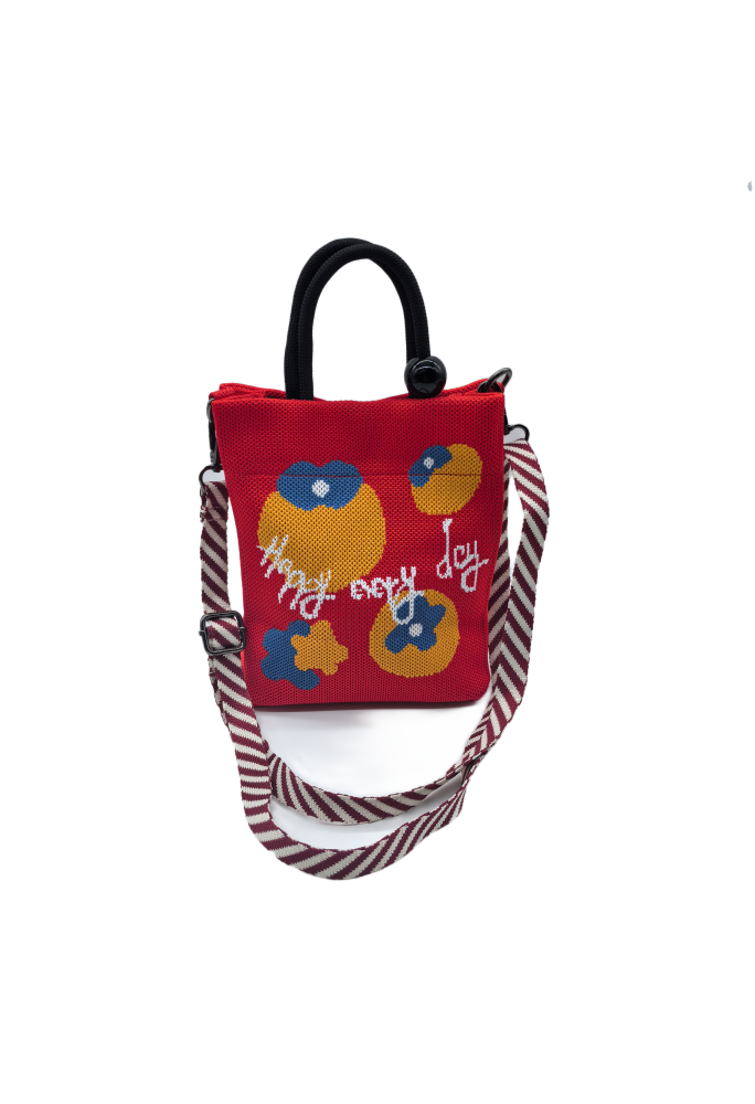 Diospyros Kaki Knit Crossbody Phone Bag For Women Casual Fashion Small Shoulder Purse