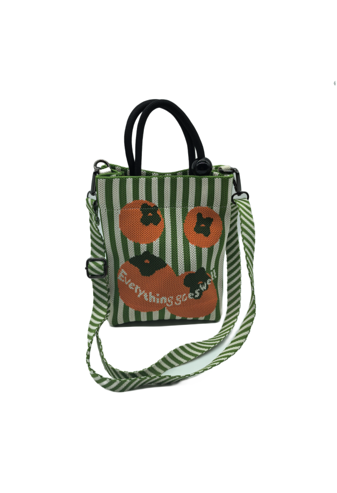 Diospyros Kaki Knit Crossbody Phone Bag For Women Casual Fashion Small Shoulder Purse